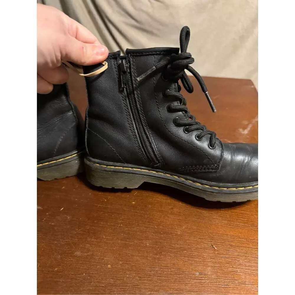 Black leather doc martens size 3